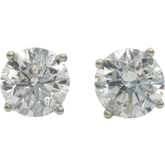 Diamond 14k White Gold Jewelry Round Cut Martini Setting Stud Earrings 5.03CT