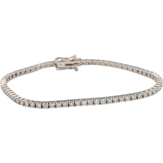 14k White Gold Jewelry 2.90CT Round Cut Prong Set Diamond Tennis Bracelet
