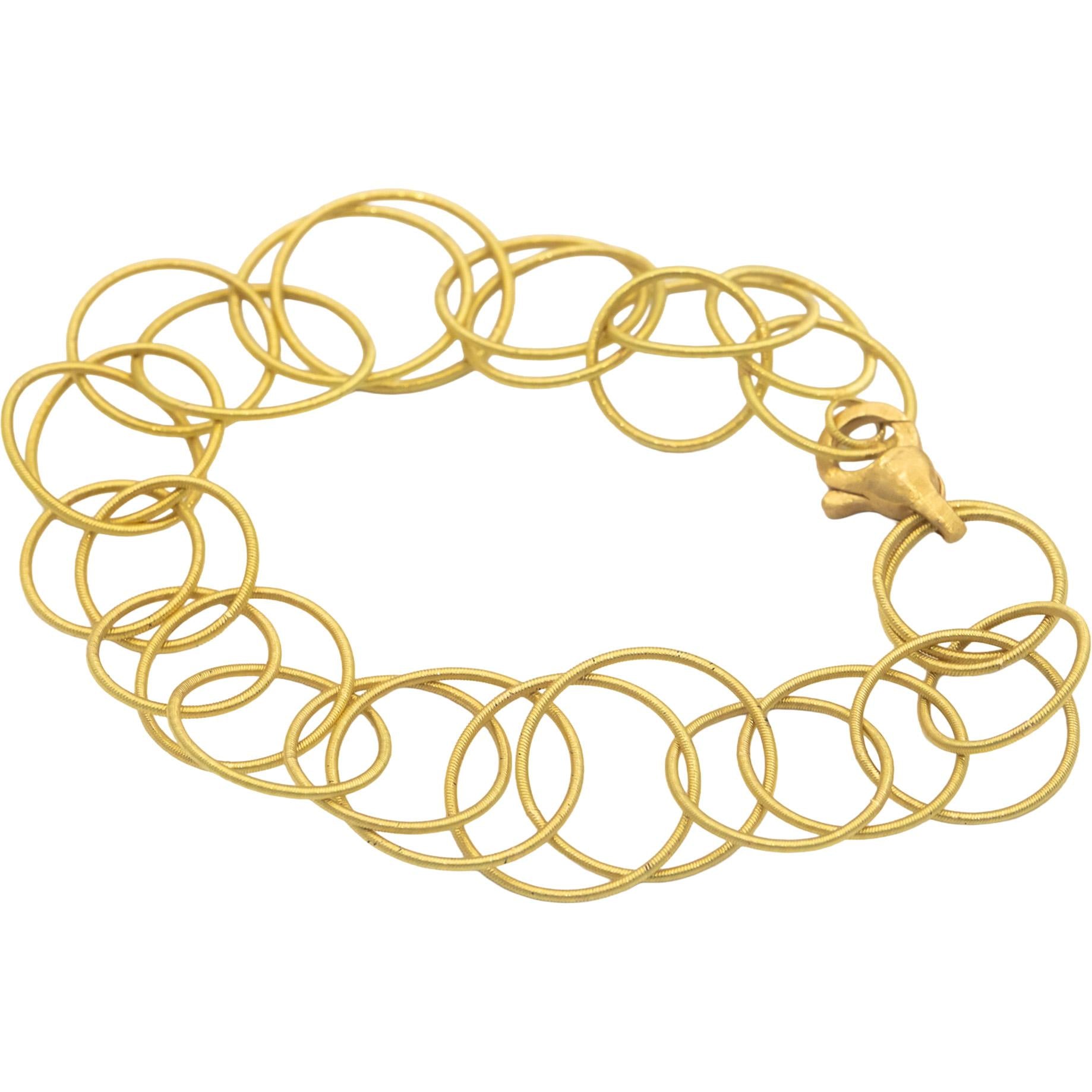BUCCELLATI 18k Yellow Gold Jewelry Hawaii Collection Link Bracelet