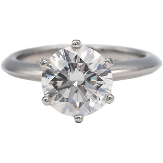 TIFFANY & CO. Platinum VS1/I Diamond Engagement Ring 2.22CT w/ Papers $56,500