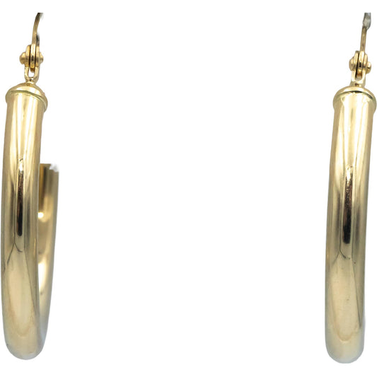 14k Yellow Gold Jewelry 25.2mm Diameter Hoop Earrings