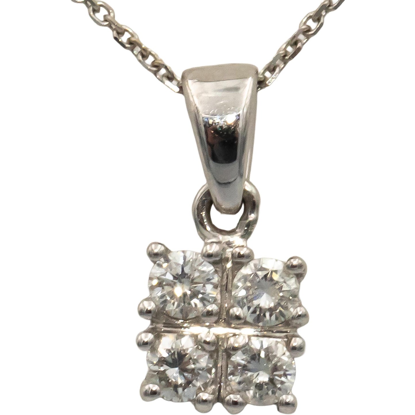 14k White Gold Jewelry Round Diamond Pendant Necklace 0.25CT