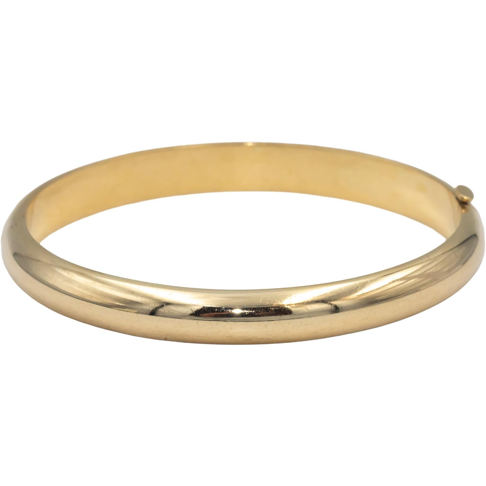 TIFFANY & CO. Vintage 14k Yellow Gold Bangle Bracelet Size Extra Large
