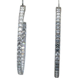 18k White Gold VS Round Diamond Inside Out Circle Hoop Earrings 7.33CT