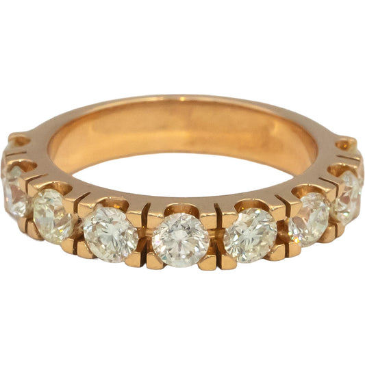 18k Rose Gold VS Round Diamond Half Eternity Band Ring 1.66CT Size 6.25