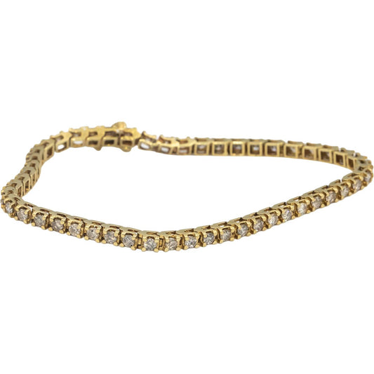 14k Yellow Gold Round Diamond Tennis Bracelet 2.50CT