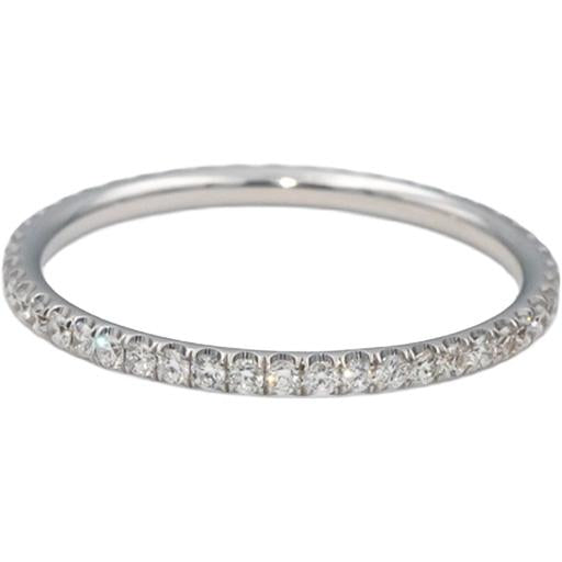 18k White Gold VS Round Diamond Eternity Band Ring 0.35CTW Size 6.5