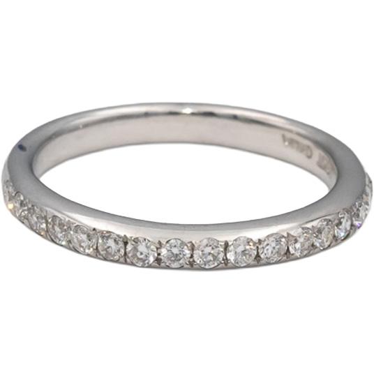 ODELIA 18k White Gold Round Diamond Band Ring 0.33CT Size 6.5