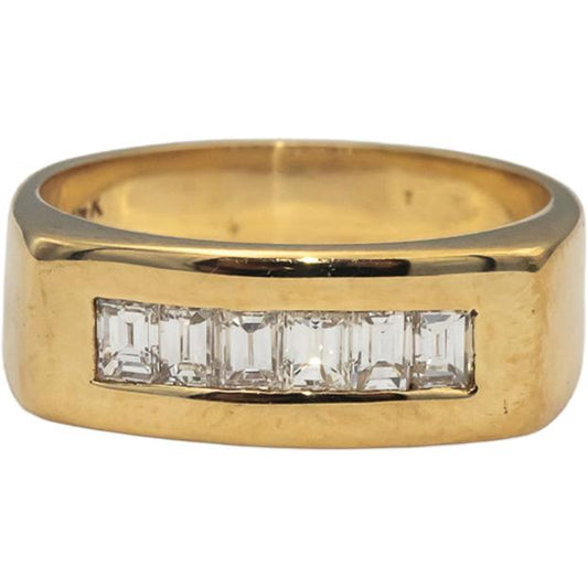 14k Yellow Gold VS Emerald Cut Channel Set Diamond Men's Band Ring 0.60CT Size 7