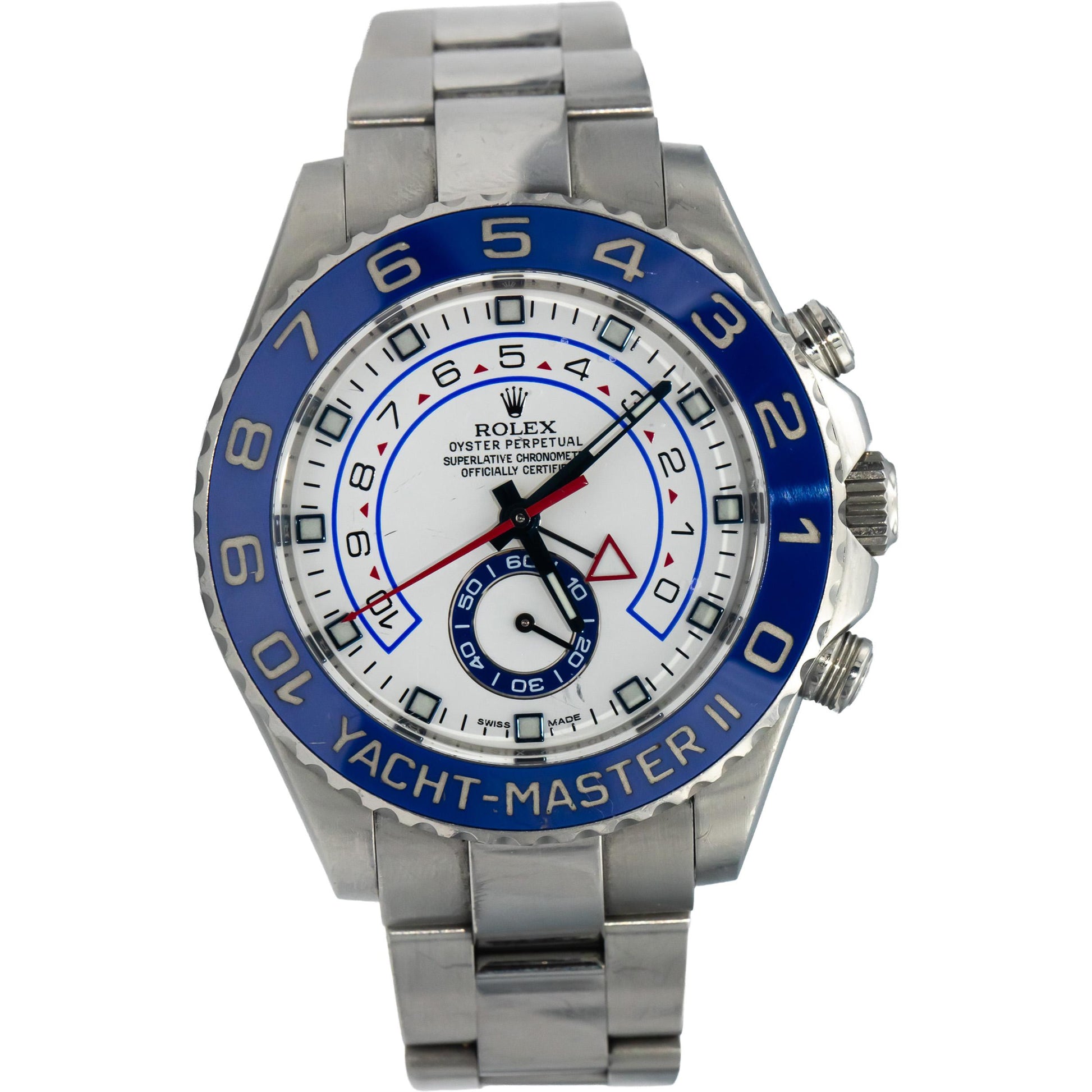 ROLEX Yacht-Master II Stainless Steel White Dial Automatic Mens Watch Ref 116680