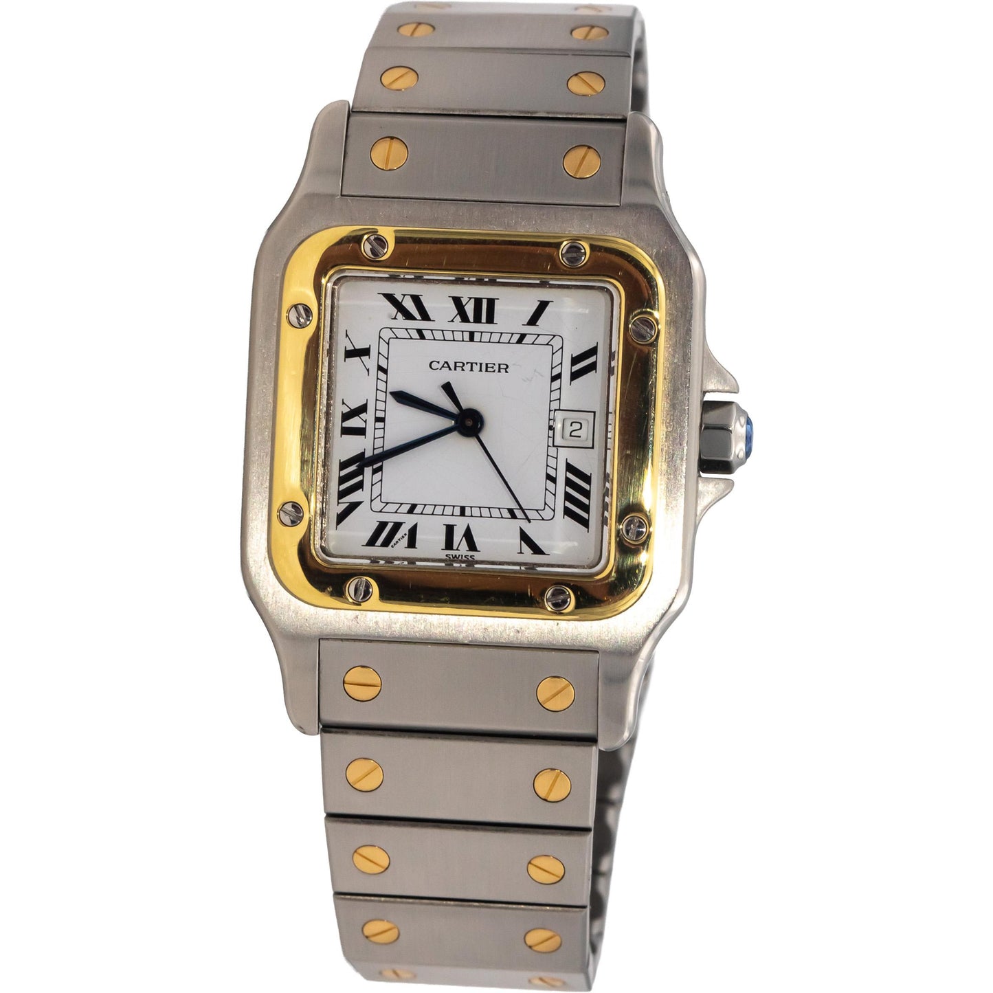 CARTIER Santos Carree Stainless Steel 18k Gold Automatic Watch 29mm Ref 2671