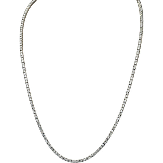 14k White Gold VS Round Diamond Tennis Necklace 6.82CT