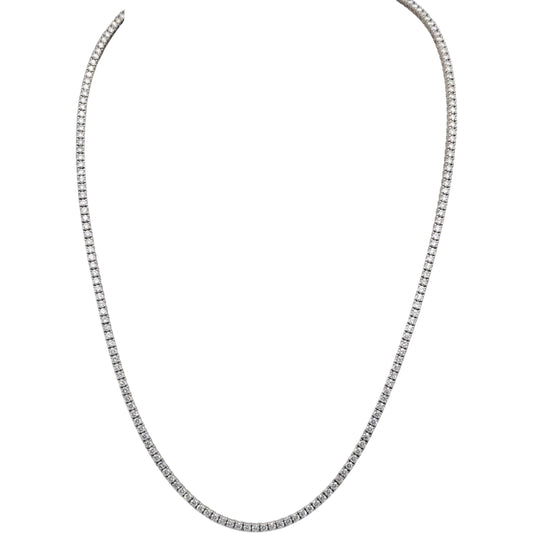 14k White Gold Round Diamond Tennis Necklace 6.83CT