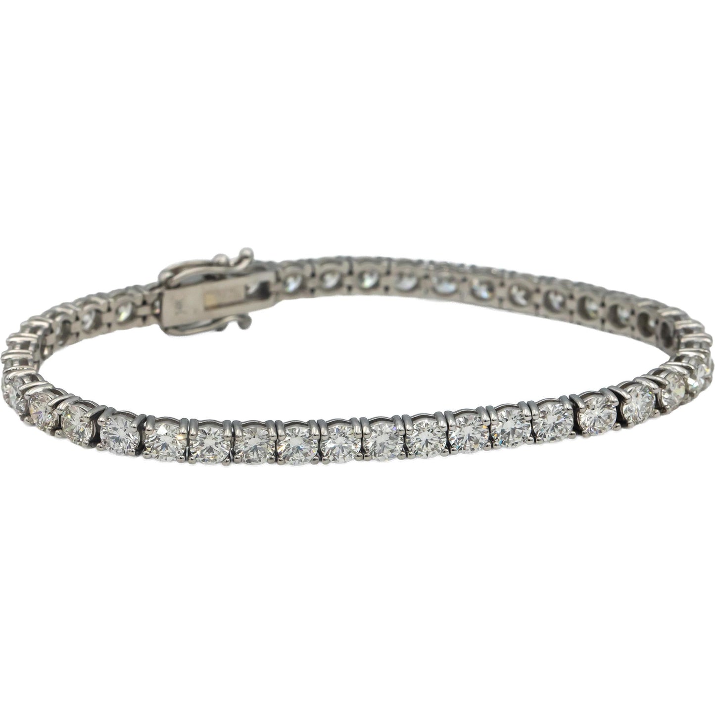 14k White Gold Round Diamond Tennis Bracelet 10.26CT