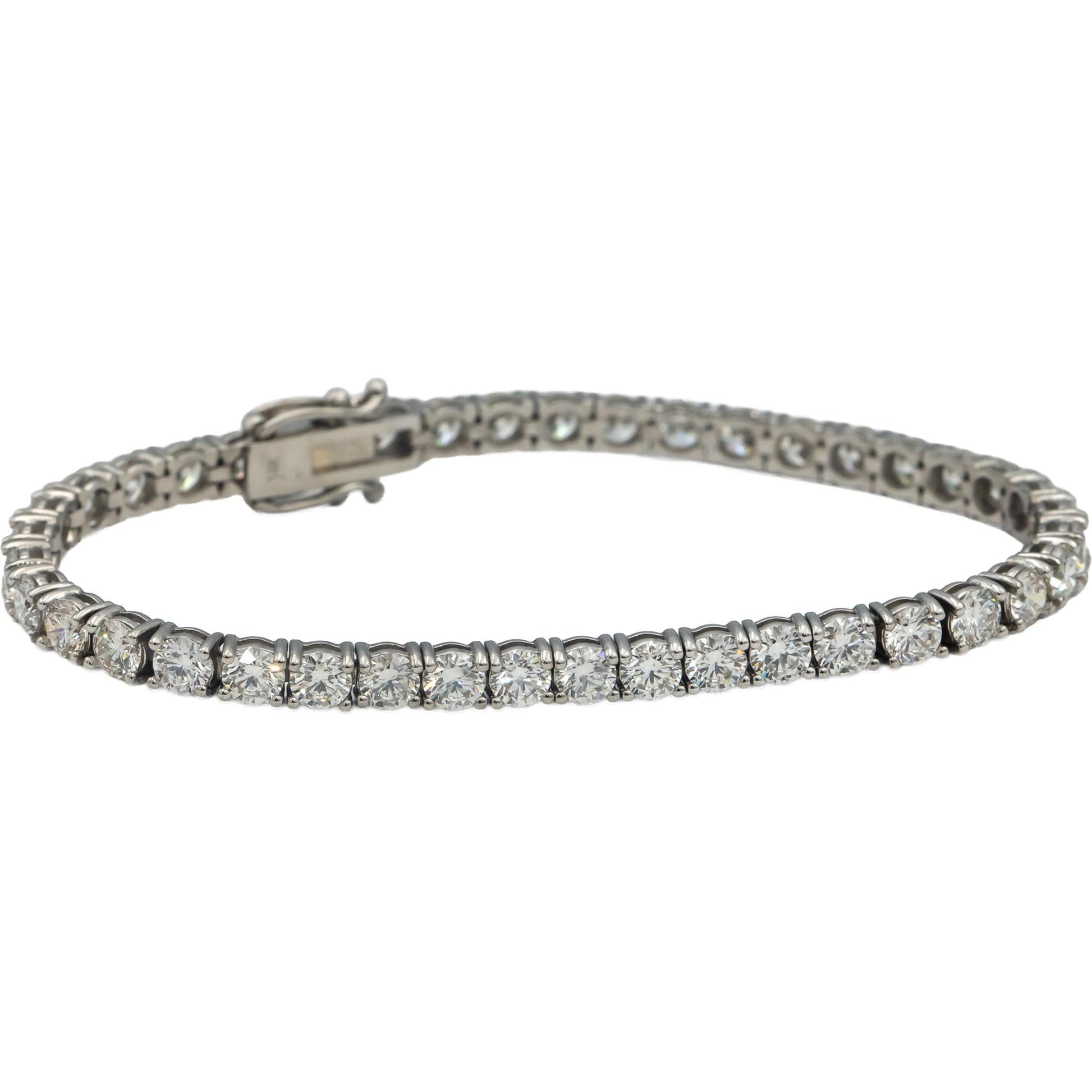 14k White Gold Round Diamond Tennis Bracelet 10.26CT