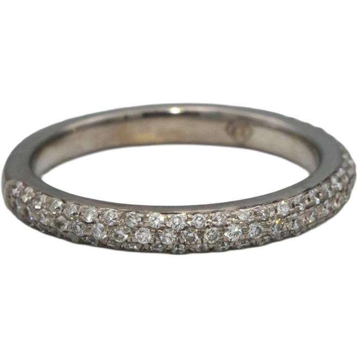 18k White Gold VS Round Diamond Cluster Band Ring 0.25CT Size 4.75