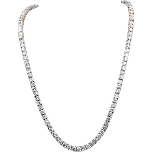 14k White Gold Round Diamond Tennis Necklace 52.95CT