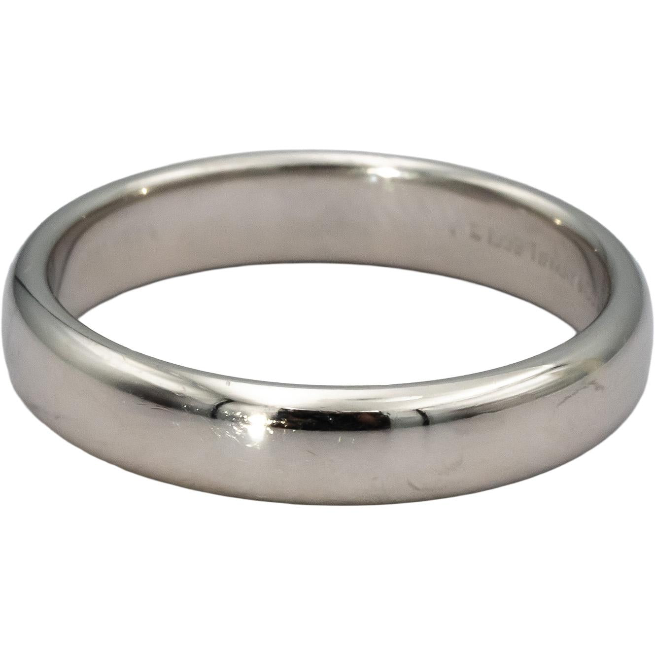 TIFFANY & CO. Platinum 4.5mm Wide Band Ring Size 10.25