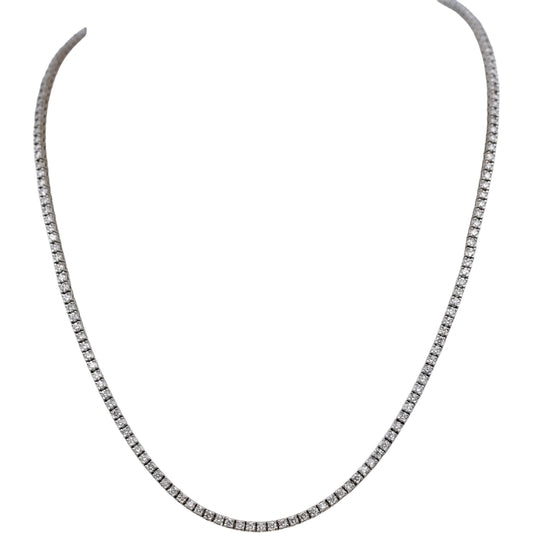 14k White Gold Round Diamond Tennis Necklace 4.53CT