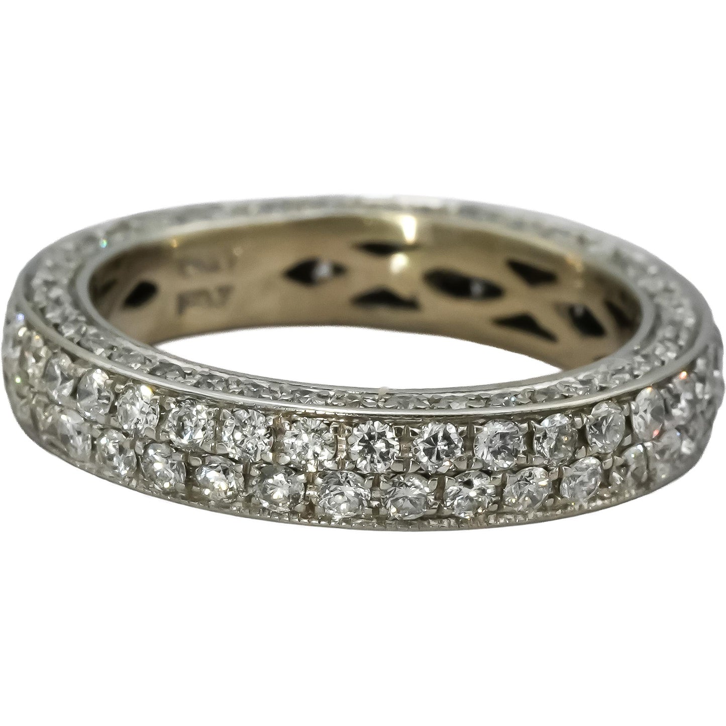 14k White Gold Round Diamond Eternity Band Ring 1.0CT Size 4