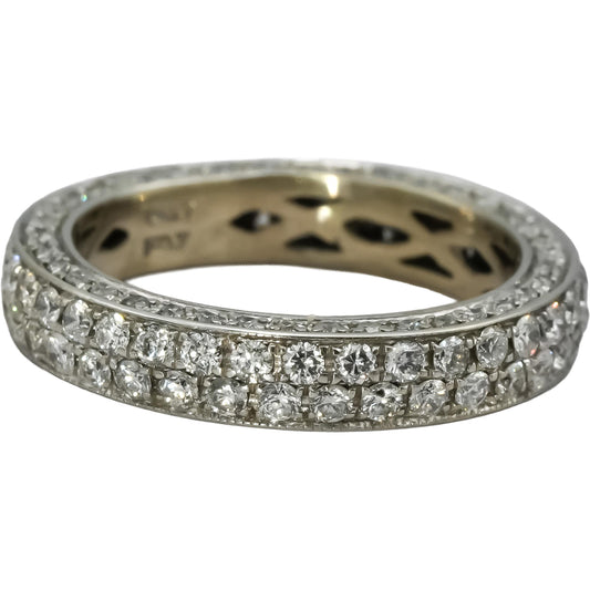 14k White Gold Round Diamond Eternity Band Ring 1.0CT Size 4