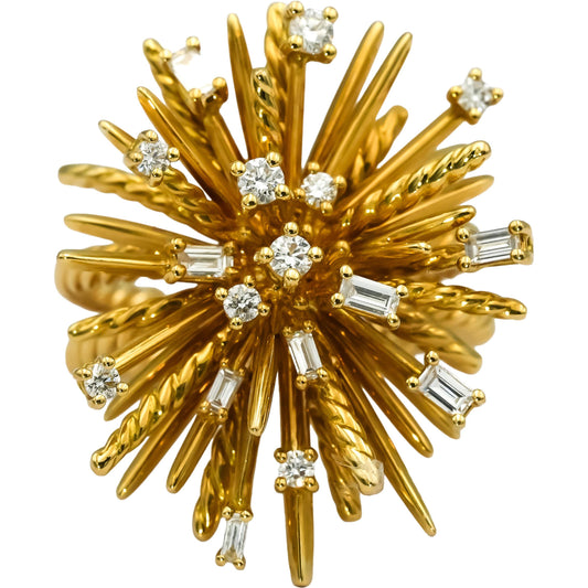 DAVID YURMAN 18k Yellow Gold VS Diamond Supernova Ring 0.47CT Size 7