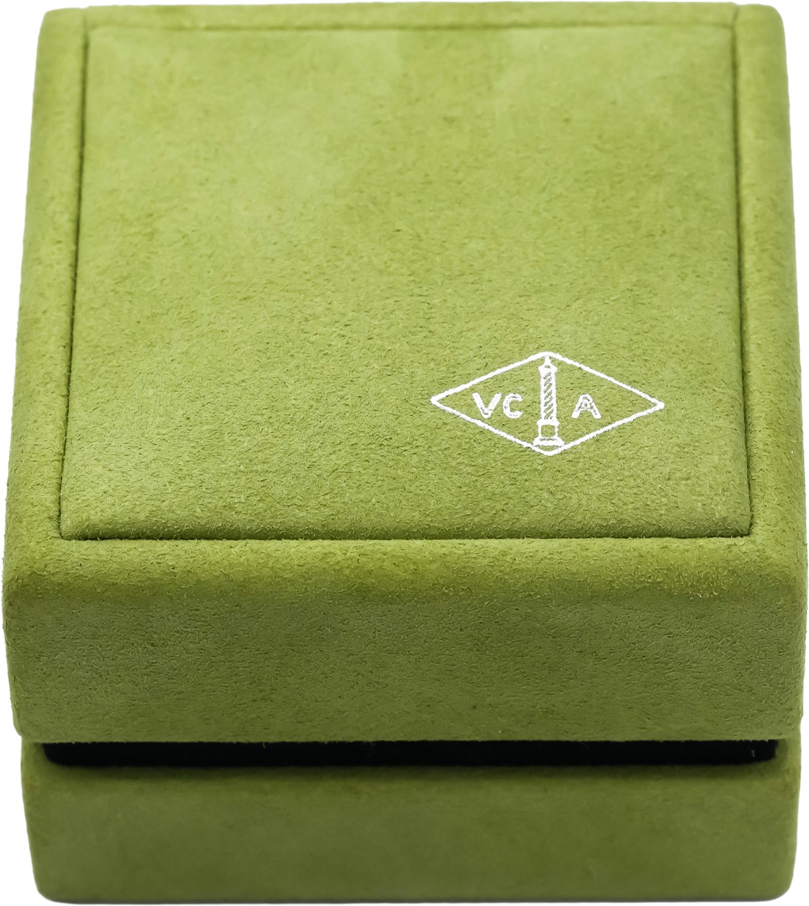 VAN CLEEF & ARPELS 18k White Gold Alhambra Mother of Pearl Earrings w Box Papers