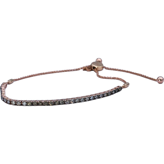 LE VIAN 14k Rose Gold Chocolate Diamond Ombre Bolo Bracelet 1.45CT