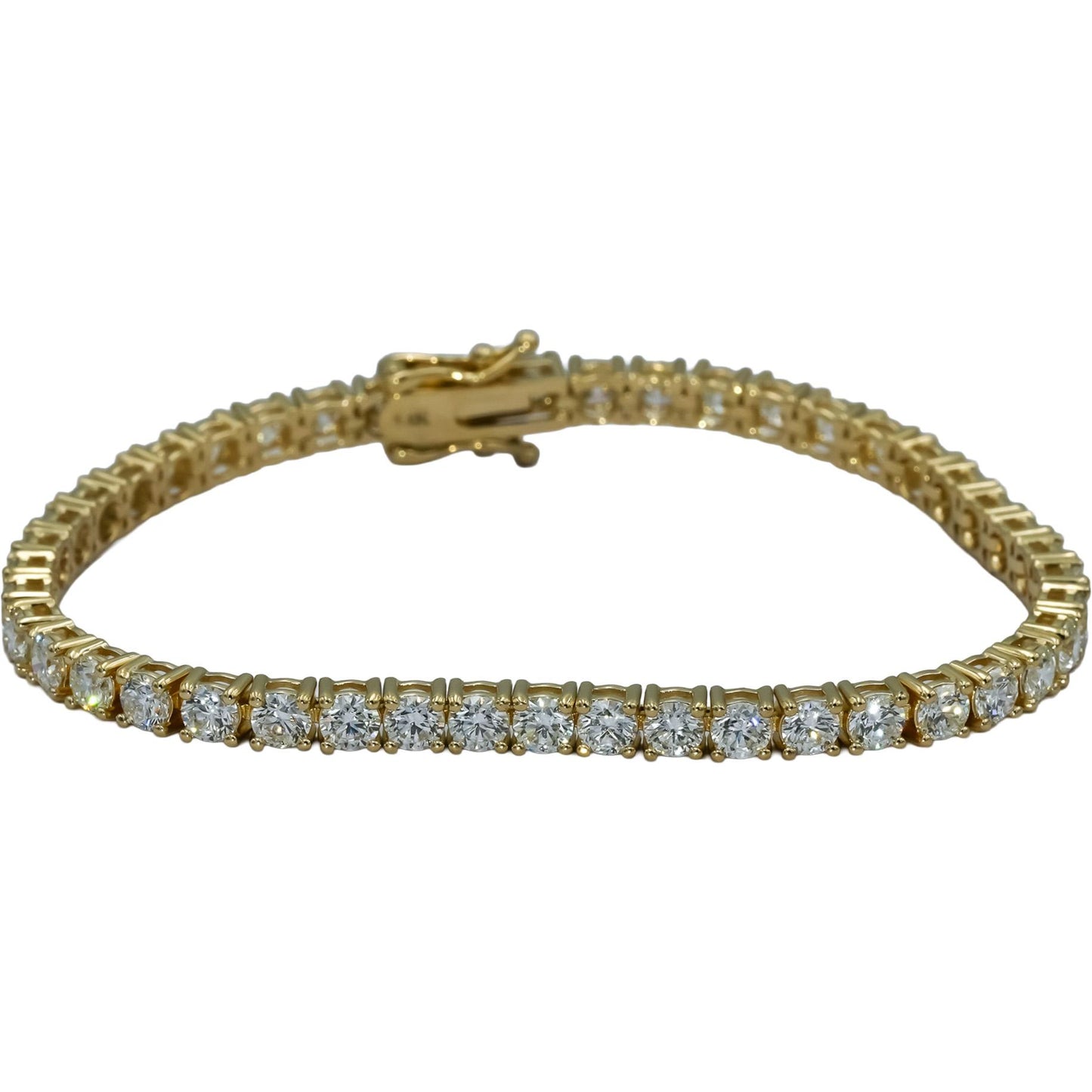 14k Yellow Gold VS Round Diamond Tennis Bracelet 8.51CT