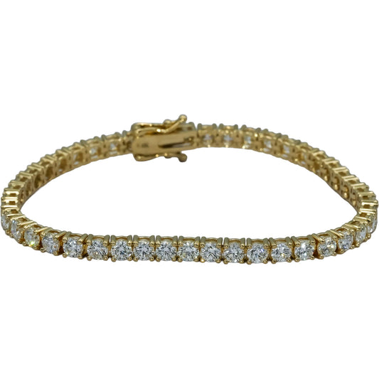 14k Yellow Gold VS Round Diamond Tennis Bracelet 8.51CT