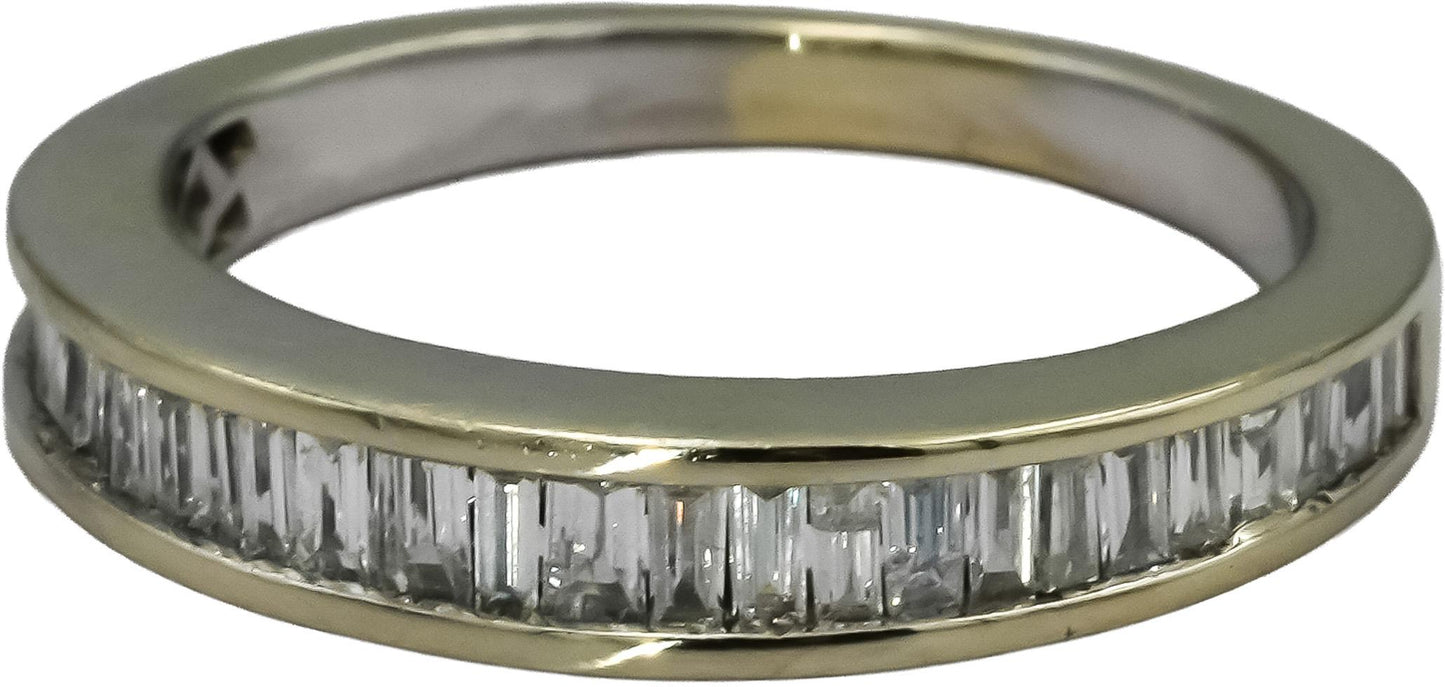 14k White Gold Baguette Cut Channel Set Diamond Band Ring 0.50CT Size 6
