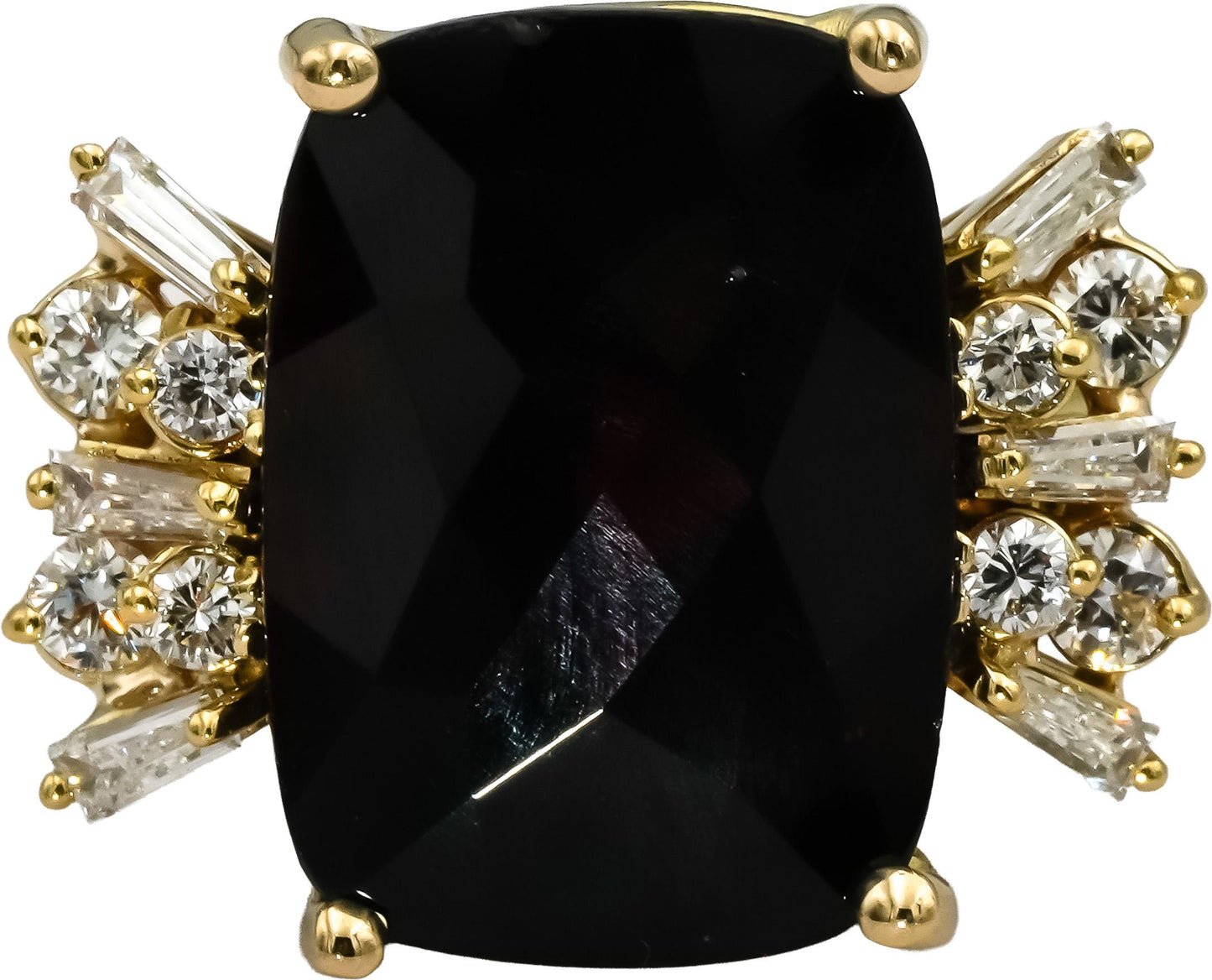 18k Yellow Gold VS Diamond and Garnet Cocktail Ring 16.50CT Size 6.75