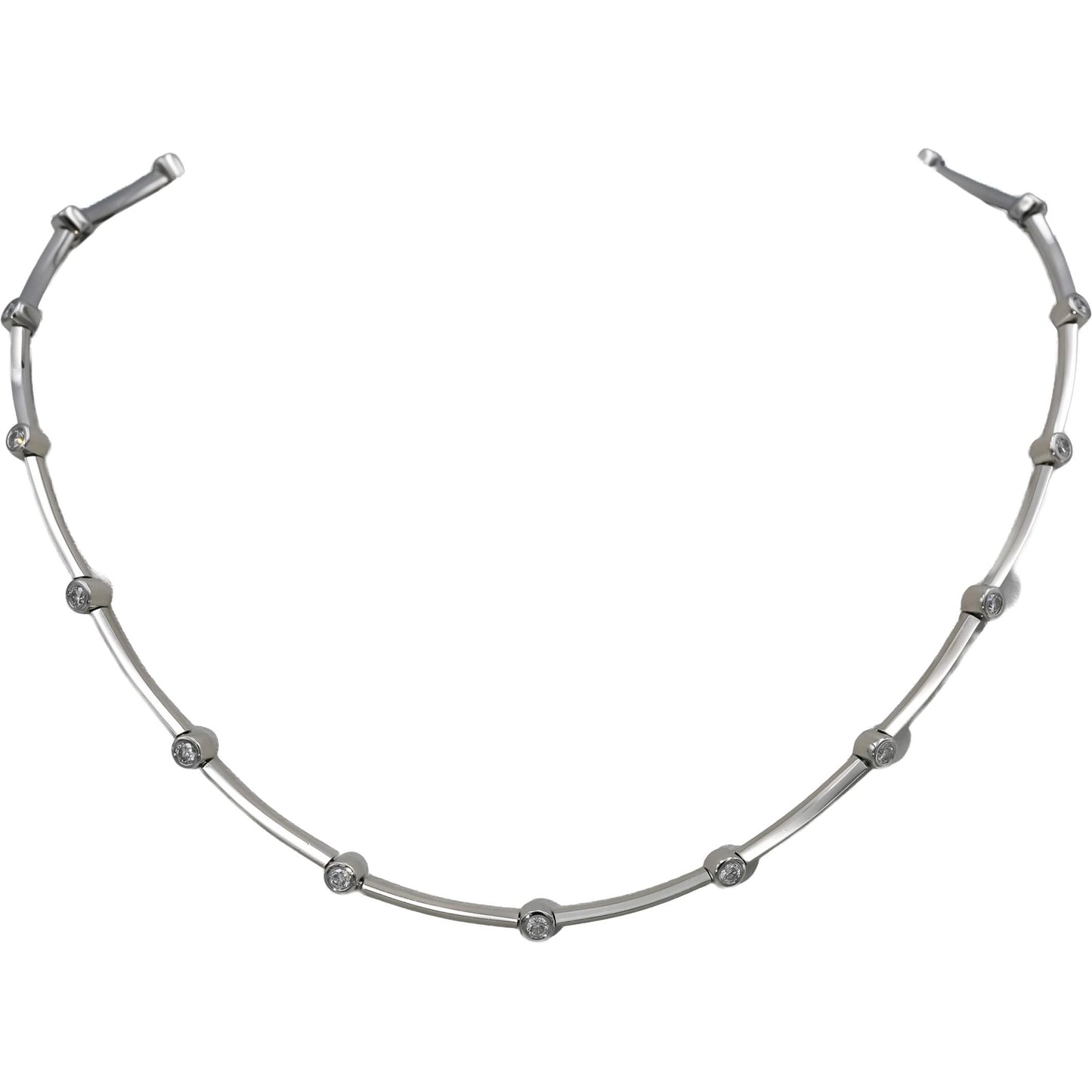 TIFFANY & CO. Vintage 950 Platinum Diamond Station Necklace 1.0CT 10,500 Retail