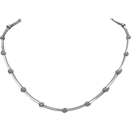 TIFFANY & CO. Vintage 950 Platinum Diamond Station Necklace 1.0CT 10,500 Retail