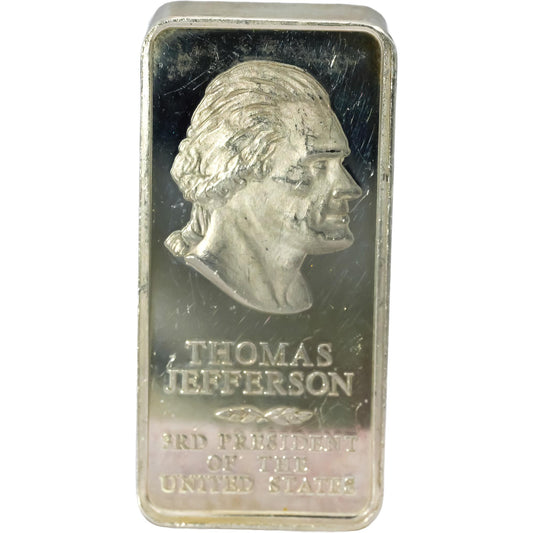Sterling Silver Thomas Jefferson Art Bar Ingots Collection 2500 Grains 164.21g