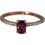 10k Rose Gold Diamond and Pink Sapphire Ring 0.50CT Size 6.75
