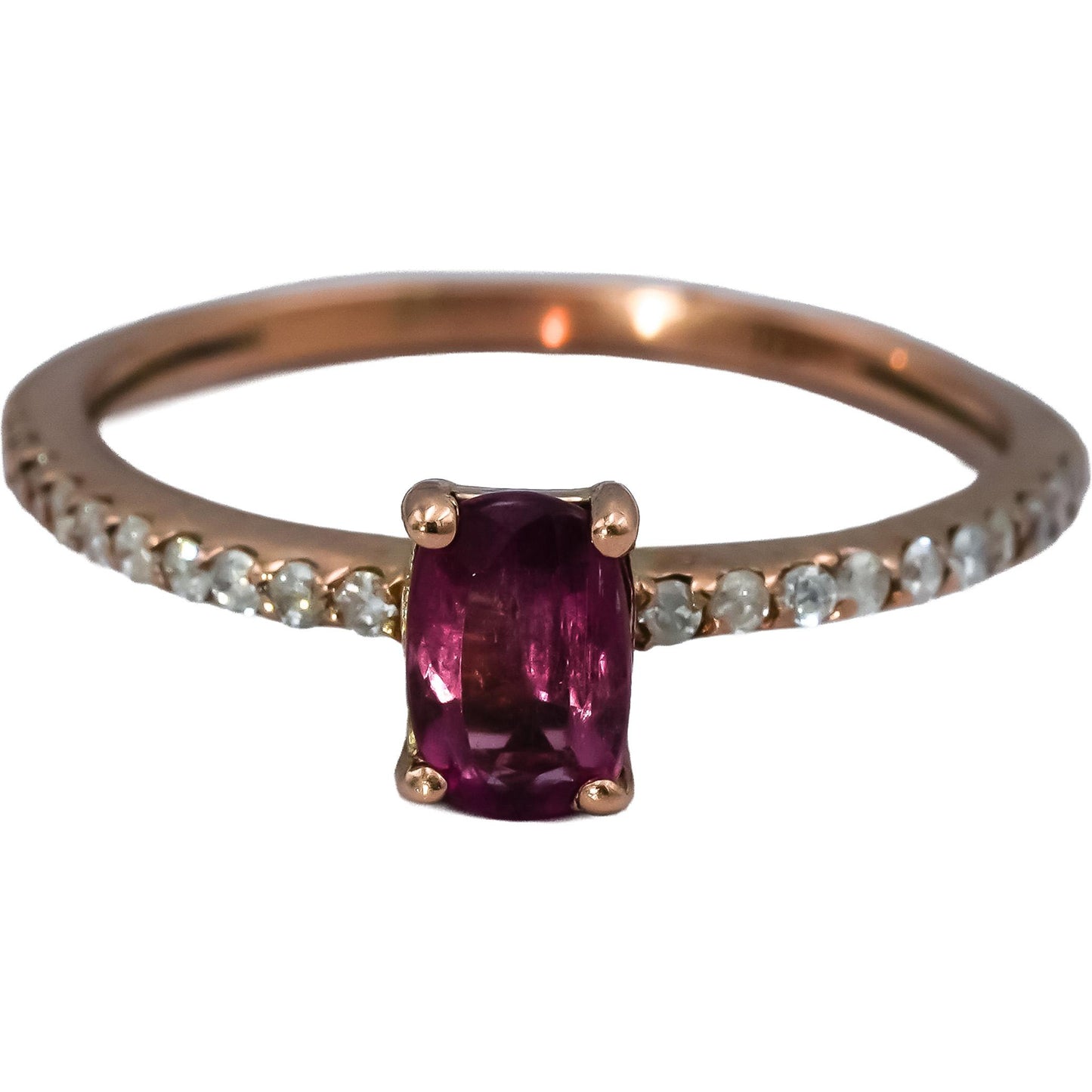 10k Rose Gold Diamond and Pink Sapphire Ring 0.50CT Size 6.75