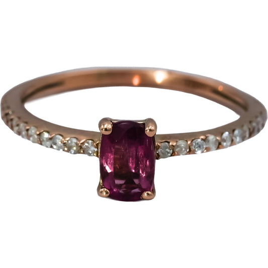 10k Rose Gold Diamond and Pink Sapphire Ring 0.50CT Size 6.75