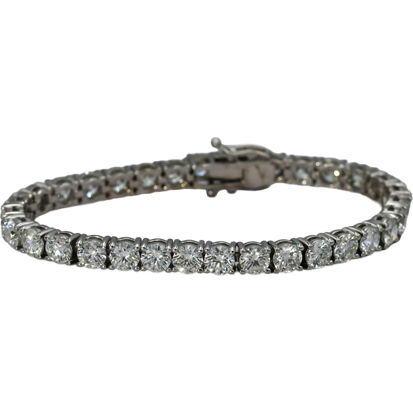 GIA Certified 14k White Gold VS2/G-H Round Diamond Tennis Bracelet 17.72CT