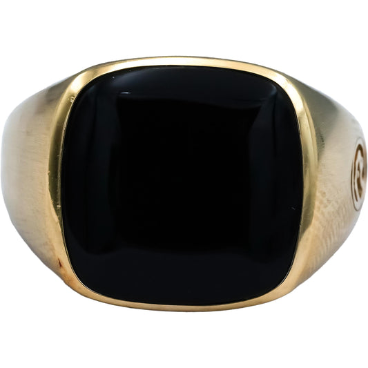 EFFY 14k Yellow Gold Cabochon Black Onyx Ring Size 9.25