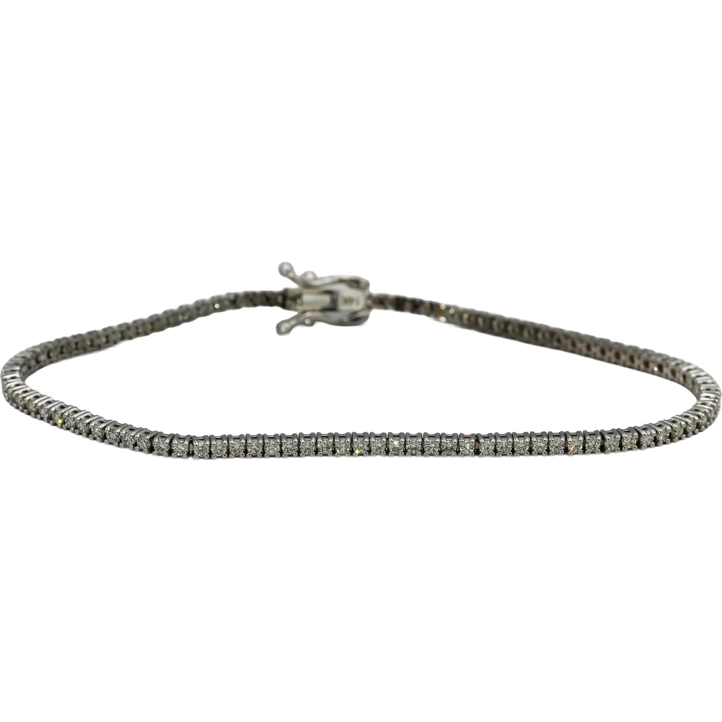 14k White Gold VS Round Diamond Tennis Bracelet 1.58CT