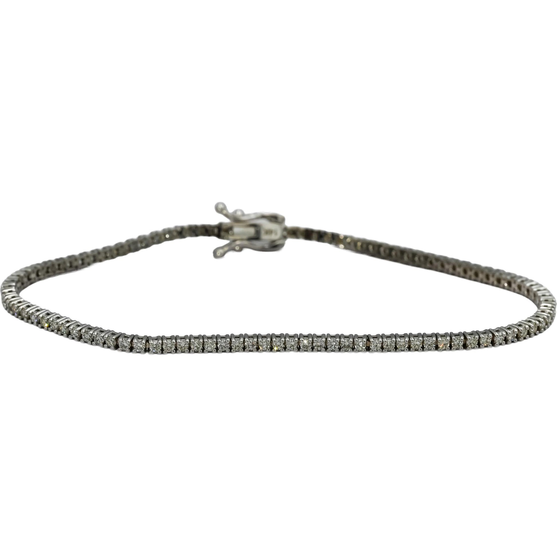 14k White Gold VS Round Diamond Tennis Bracelet 1.58CT