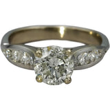 18k White Gold Round Diamond Engagement Ring 1.71CT w/ 1.51CT Center Size 6.25