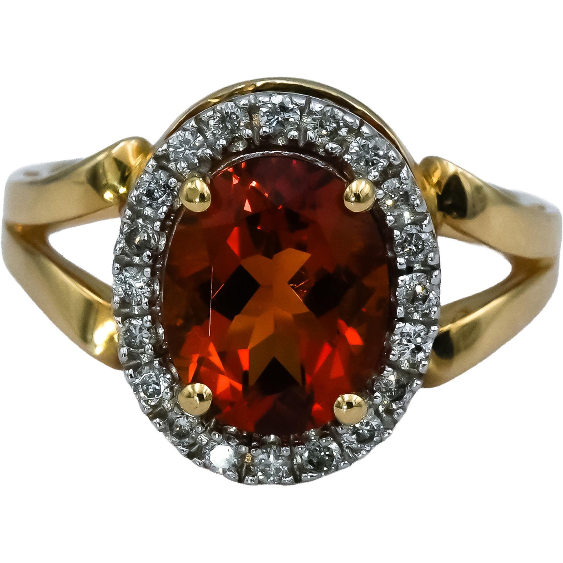 14k Yellow Gold Diamond Citrine Multi Color Gemstone Ring 4.33CT Size 7