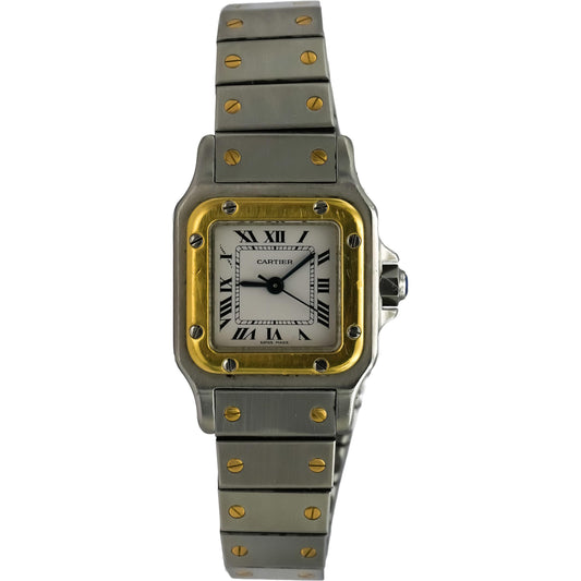 CARTIER Stainless Steel & 18k Gold Santos 24mm Quartz Ladies Watch