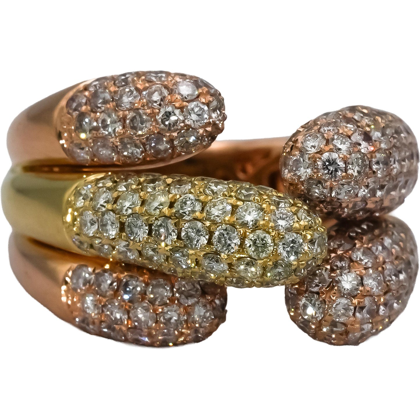 14k Rose Gold VS Round Diamond Cluster Statement Ring 3.0CT Size 6.75