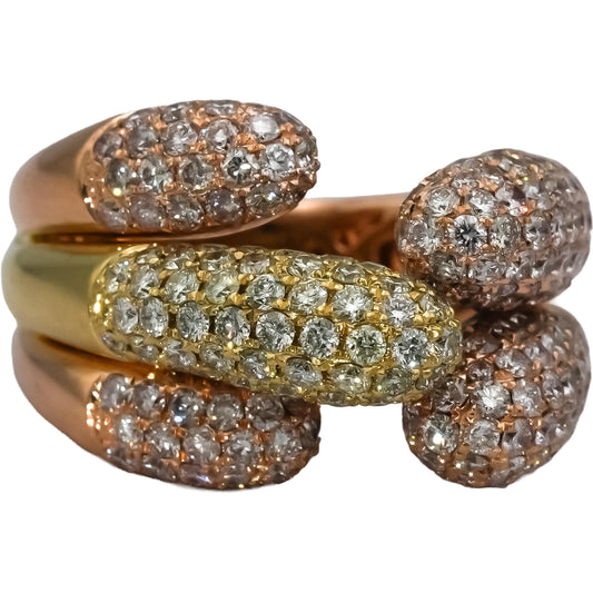 14k Rose Gold VS Round Diamond Cluster Statement Ring 3.0CT Size 6.75