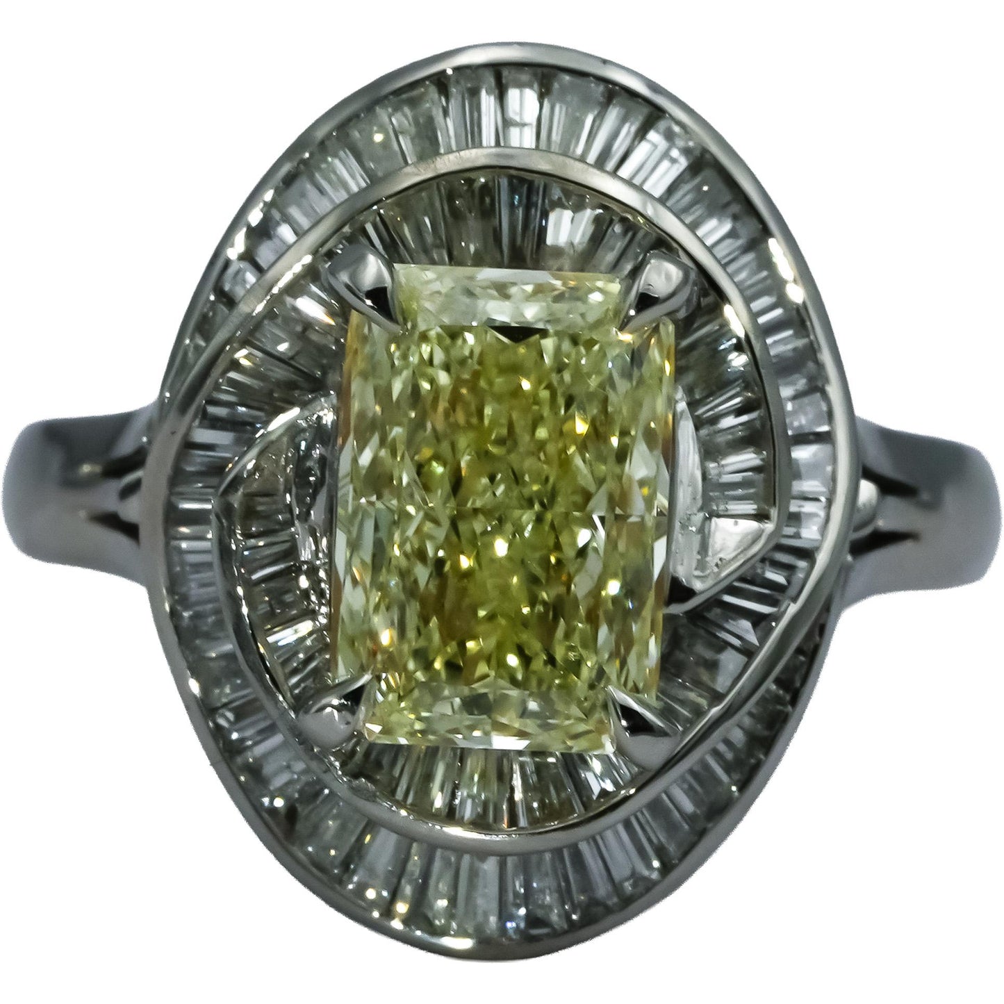 GIA Certified Platinum Diamond Engagement Ring 4.49CT w/ 3.01CT Center Size 8