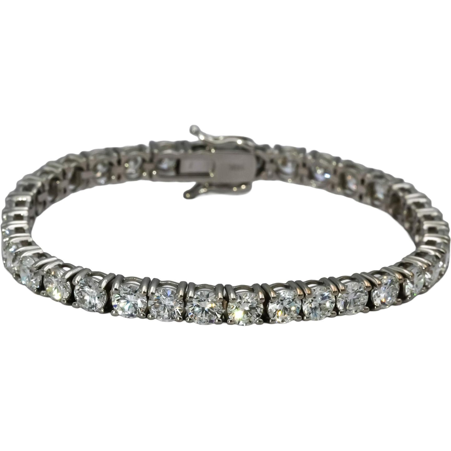 GIA 18k White Gold VS1-SI1/D-H Diamond Tennis Bracelet 13.94CT 34 Stones