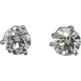 14k White Gold Round Lab-Grown Diamond Martini Setting Stud Earrings 2.01CT